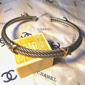 66.5G! 𝅺FLLI MENEGATTI Italy Double Cable Choker Necklace